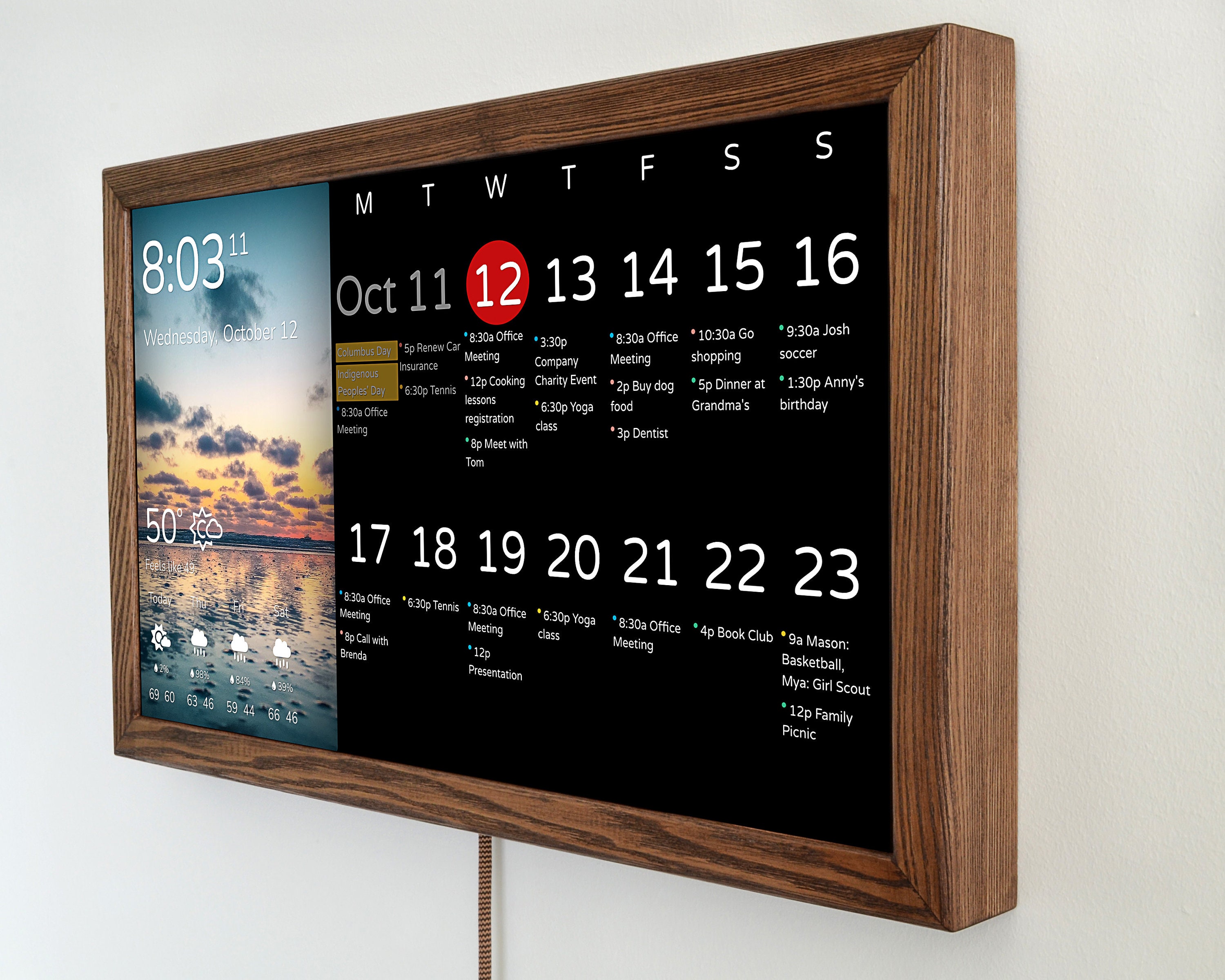 Elektronischer Wandkalender 24'' Family Command - Etsy Schweiz