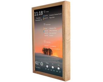 Digital Dashboard 24'' for Home & Office, Virtual Assistant, Smart Display, Photo Frame, Weather Station, Calendar Screen, Digital Planner