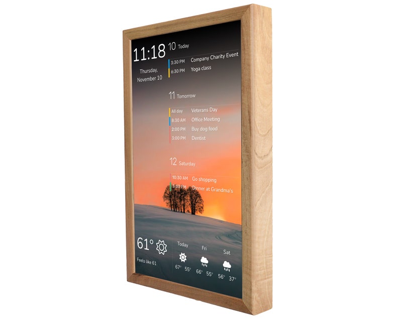 Digital Dashboard 24'' for Home & Office, Virtual Assistant, Smart Display, Photo Frame, Weather Station, Calendar Screen, Digital Planner image 1