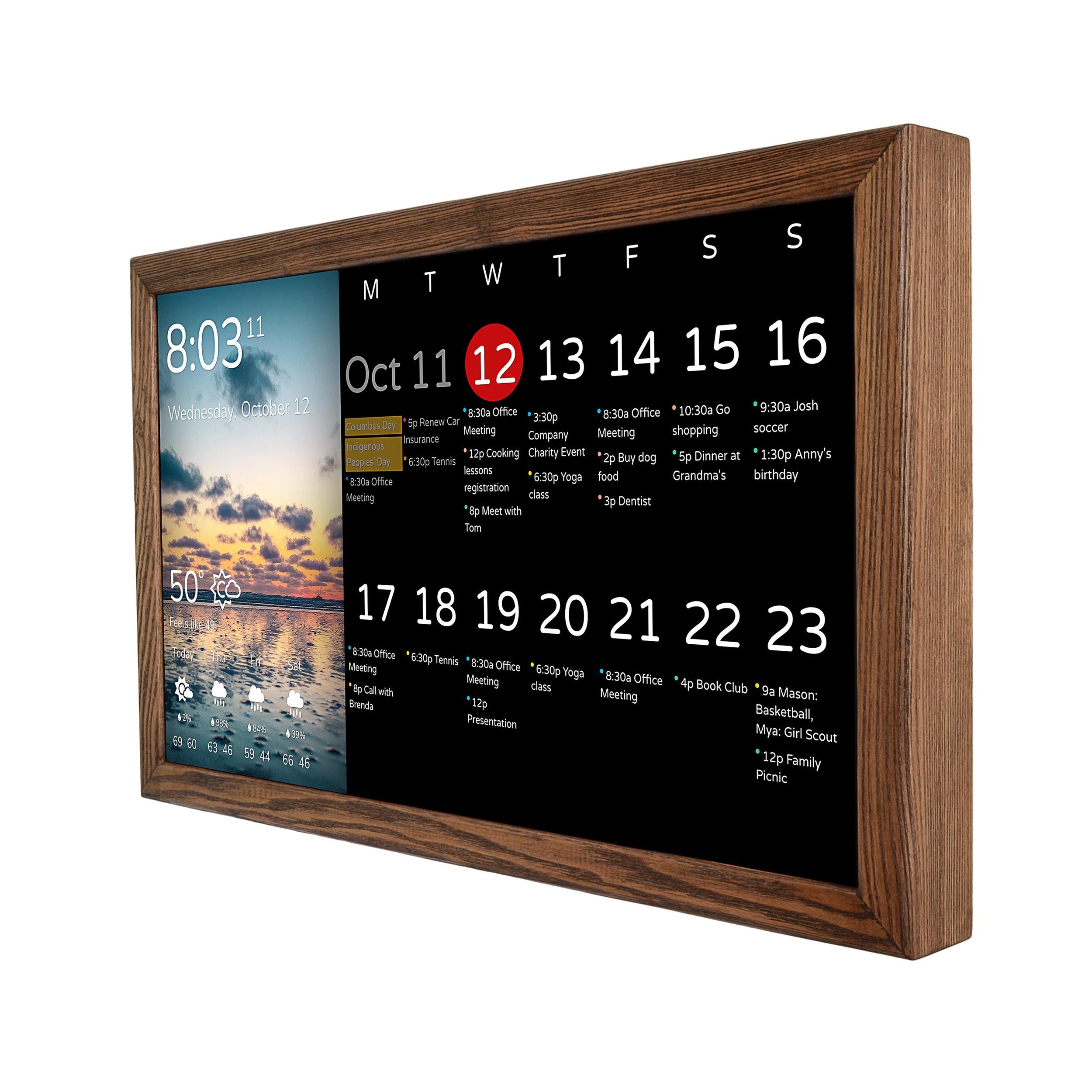 Calendário Digital 25cm Touch - Organizador Familiar Com Sincronização Apple/Google