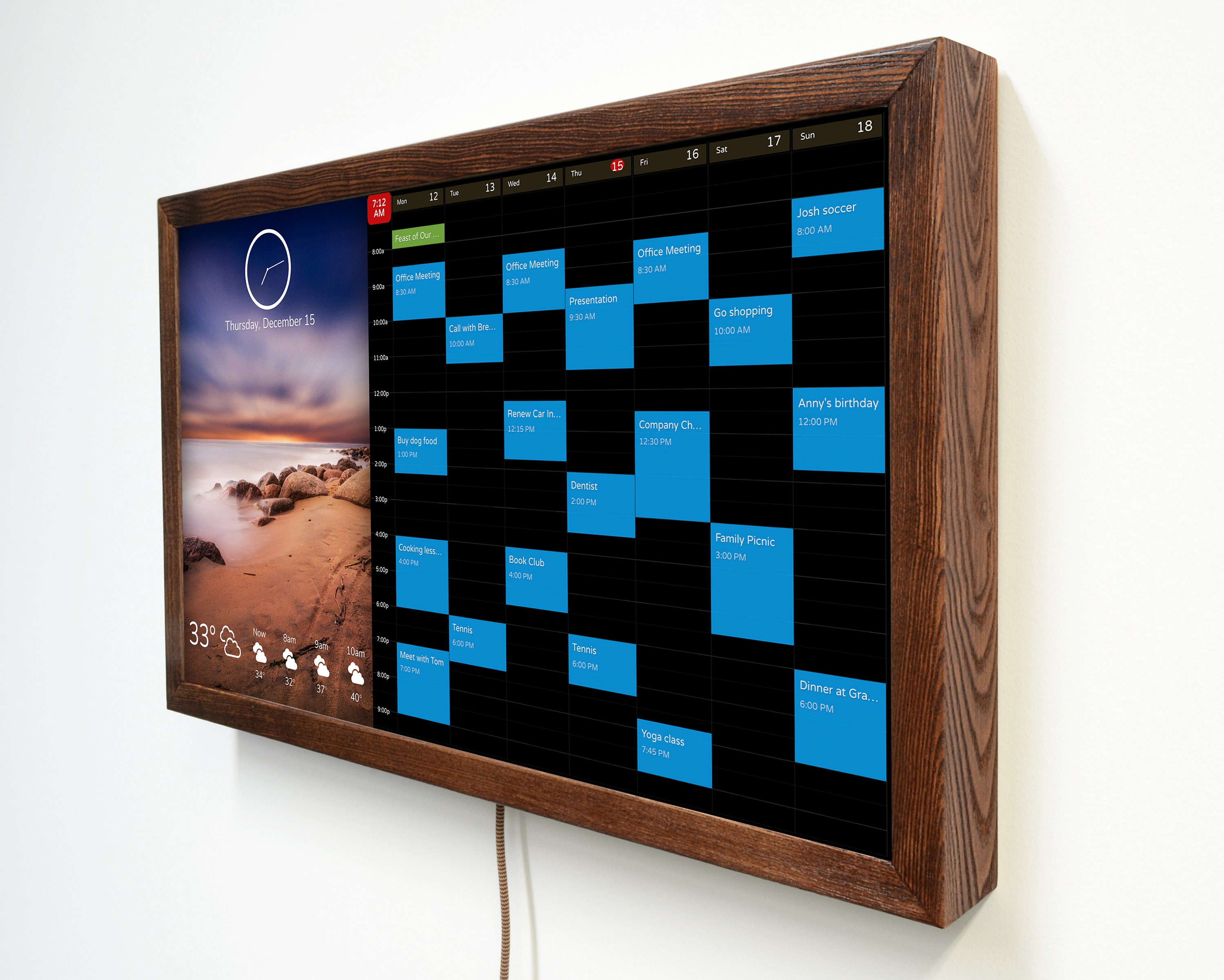 Digital calendar 32 inch in wooden frame, home planner, family command  center, wifi calendar, family chore chart, no more missing things - etsy  denmark