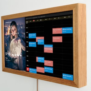 Digital Dashboard 24'' for Home & Office, Virtual Assistant, Smart Display, Photo Frame, Weather Station, Calendar Screen, Digital Planner Landscape