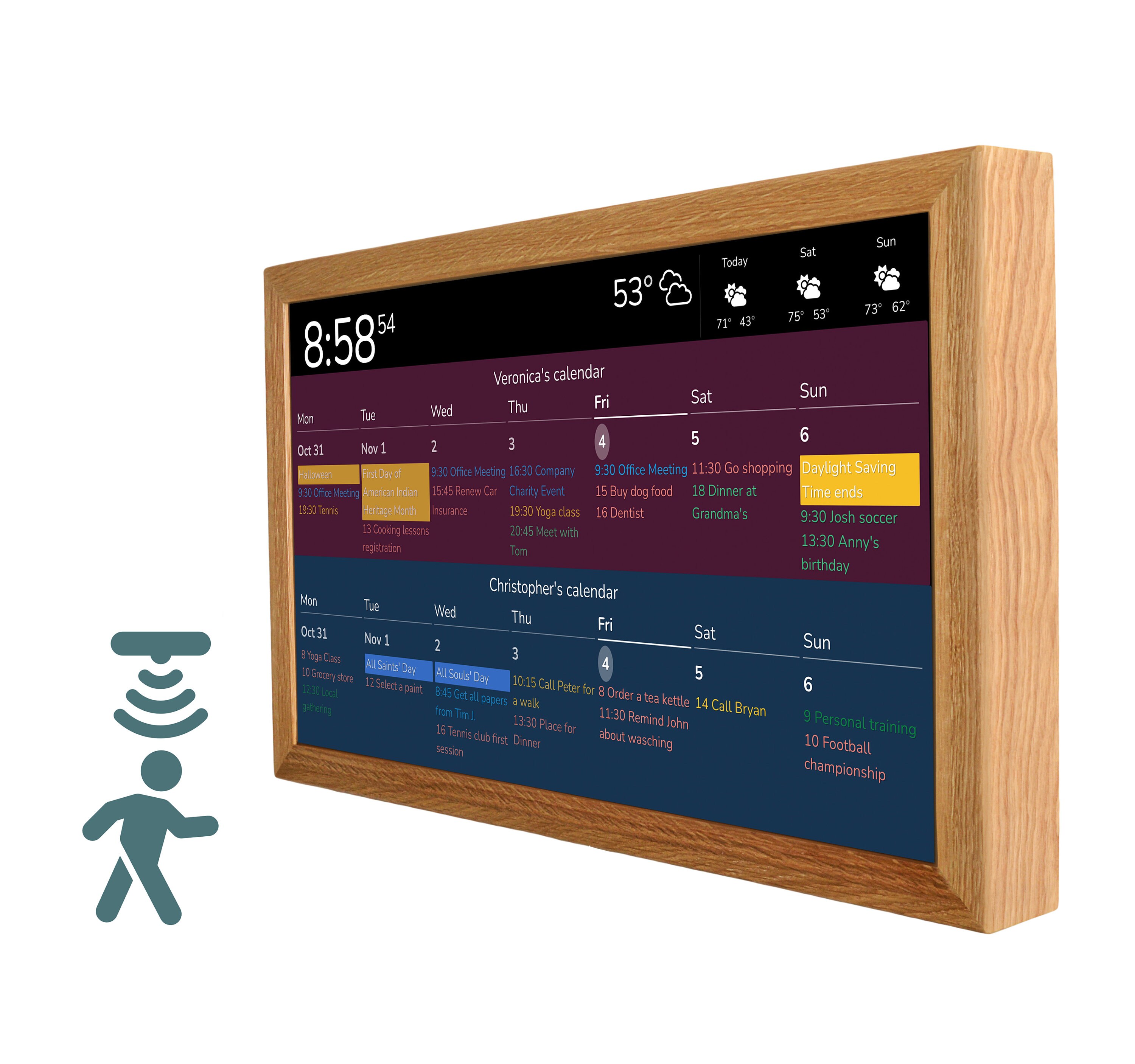Smart Board 24'' With Builtin Motion Sensor, Dakboard Smart Screen