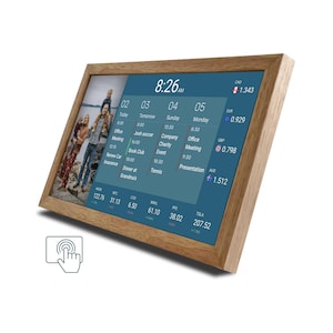 Touchscreen Digital Desk Calendar 15.6 Inch, Sync with Google Calendar & Todoist, Virtual Assistant, DAKboard Smart Display, Family Planner