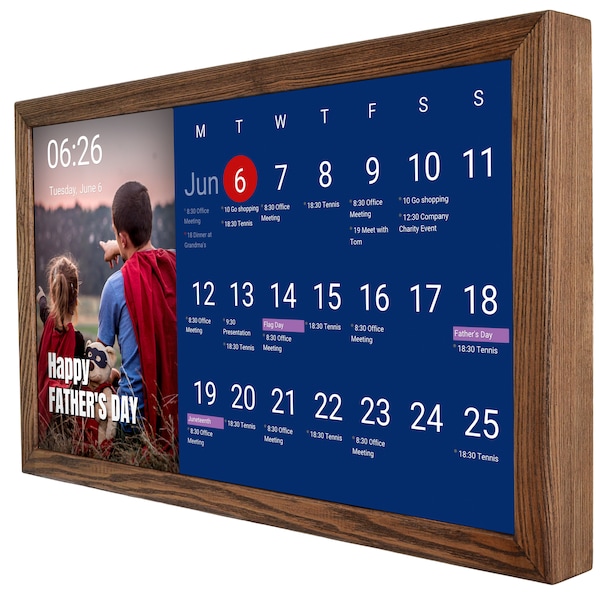 Regalo único para Papá, Regalo del día del Padre, Pantalla de Pared Inteligente de 24'', Planificador Digital, Calendario Electrónico