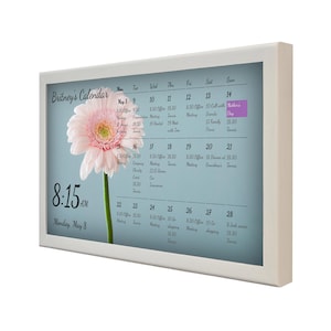 Digitale Moederkalender 24'' in Houten Frame, Cadeau voor Moeder, Familiecommandocentrum, Familieplanner, Moederlevensstijl, DAKboard