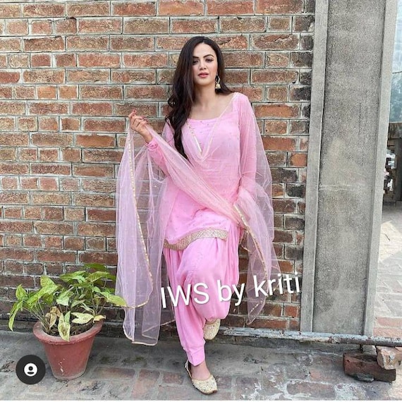 Digital Printed Pure Cotton Punjabi Suit in Cream : KJL1045