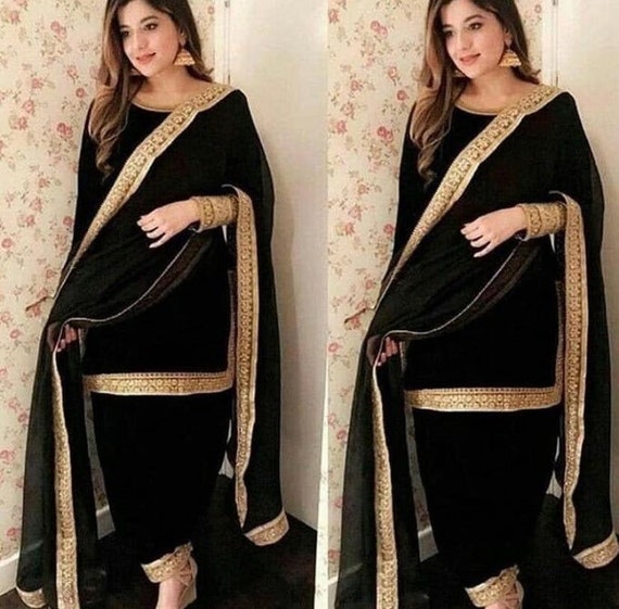 Suit With Heavy Dupatta Designer Salwar 