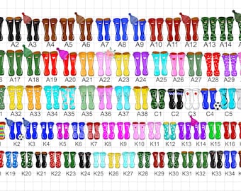 Welly Family watercolor Rain Boot watercolour clipart digital PNG file transparent download - 79 png files included - HUGE BUNDLE