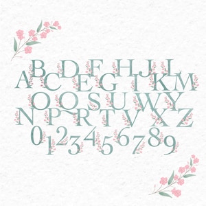 Kirschblüte Alphabet Sakura Aquarell Aquarell Kunst floral Alphabet Clipart Logo Design Buchstaben Zahlen png download