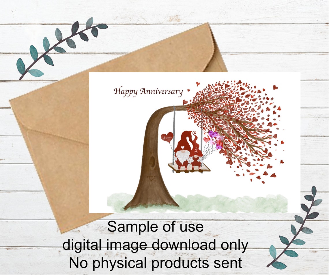 Anniversary Digital Clip Art Clipart Png Download File Gnome Love ...