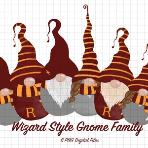 Gnomi stile wizard, gnomo della procedura guidata, Gonk, gonk, download digitale, disegnato a mano, clipart di famiglia, ClipArt, file png, download istantaneo