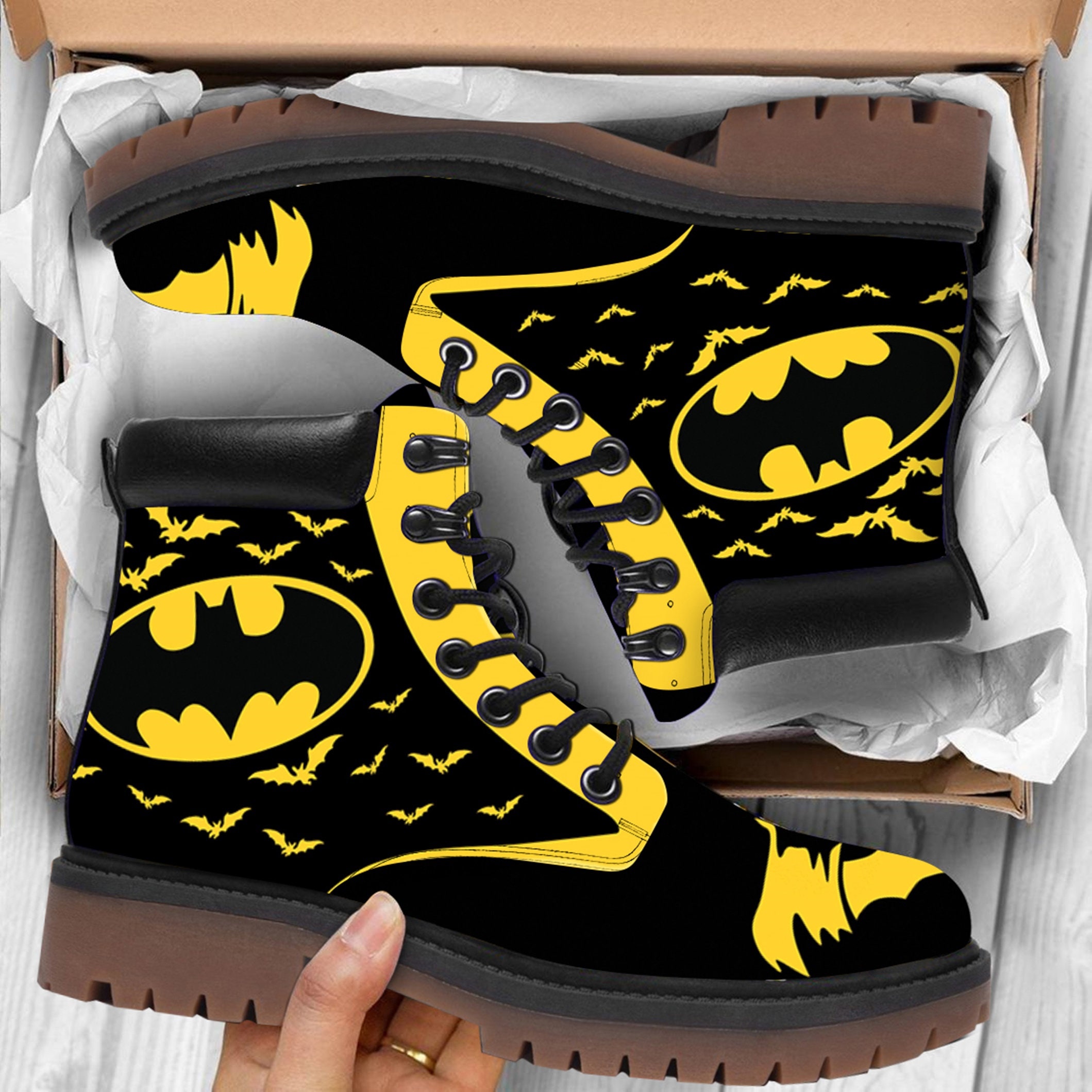 Batman Boots Gifts For Batman Fan Leather Boots Motorcycle | Etsy