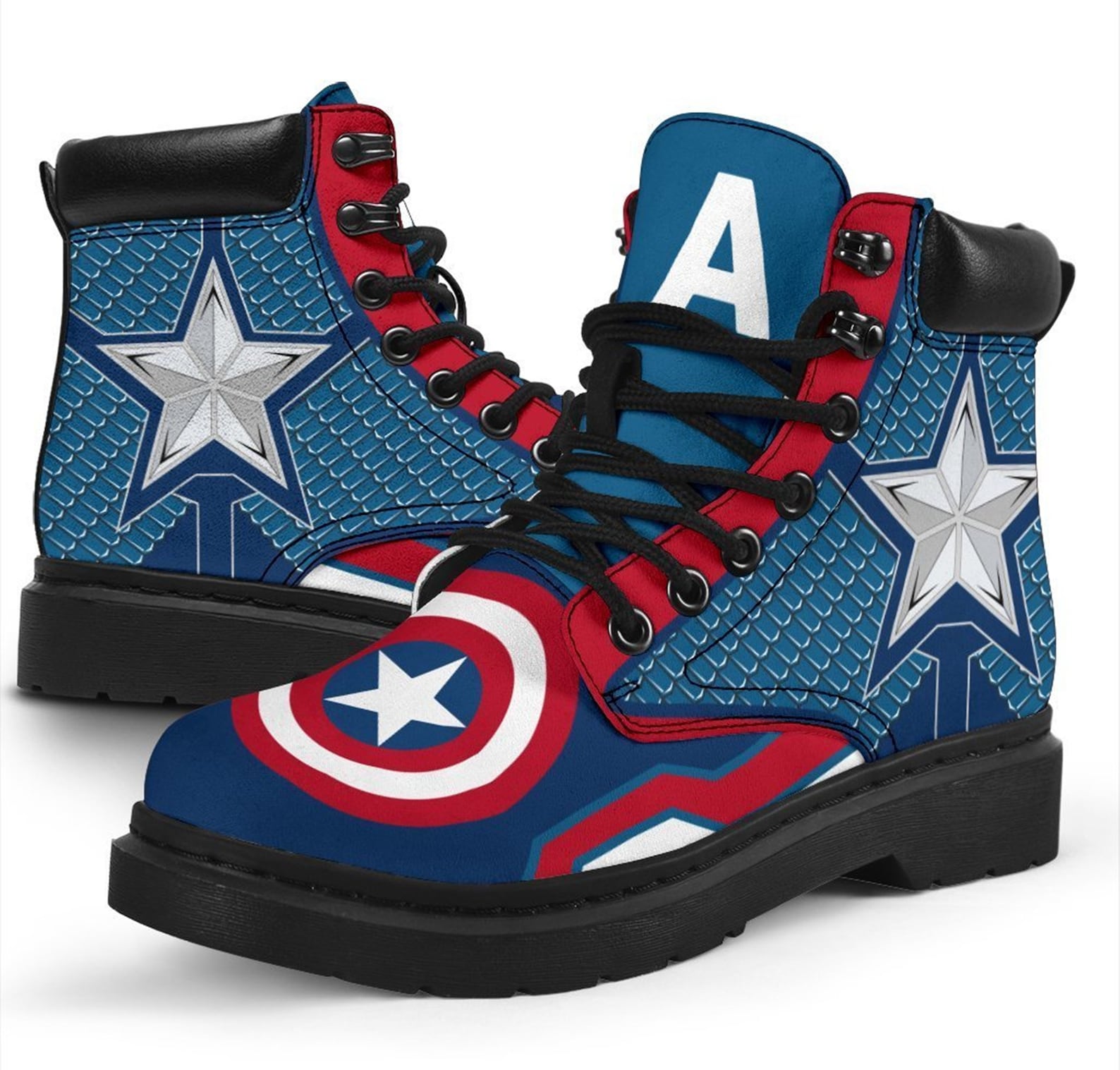 Captain America Boots Super Heroes Fan Gifts Leather Boots Etsy