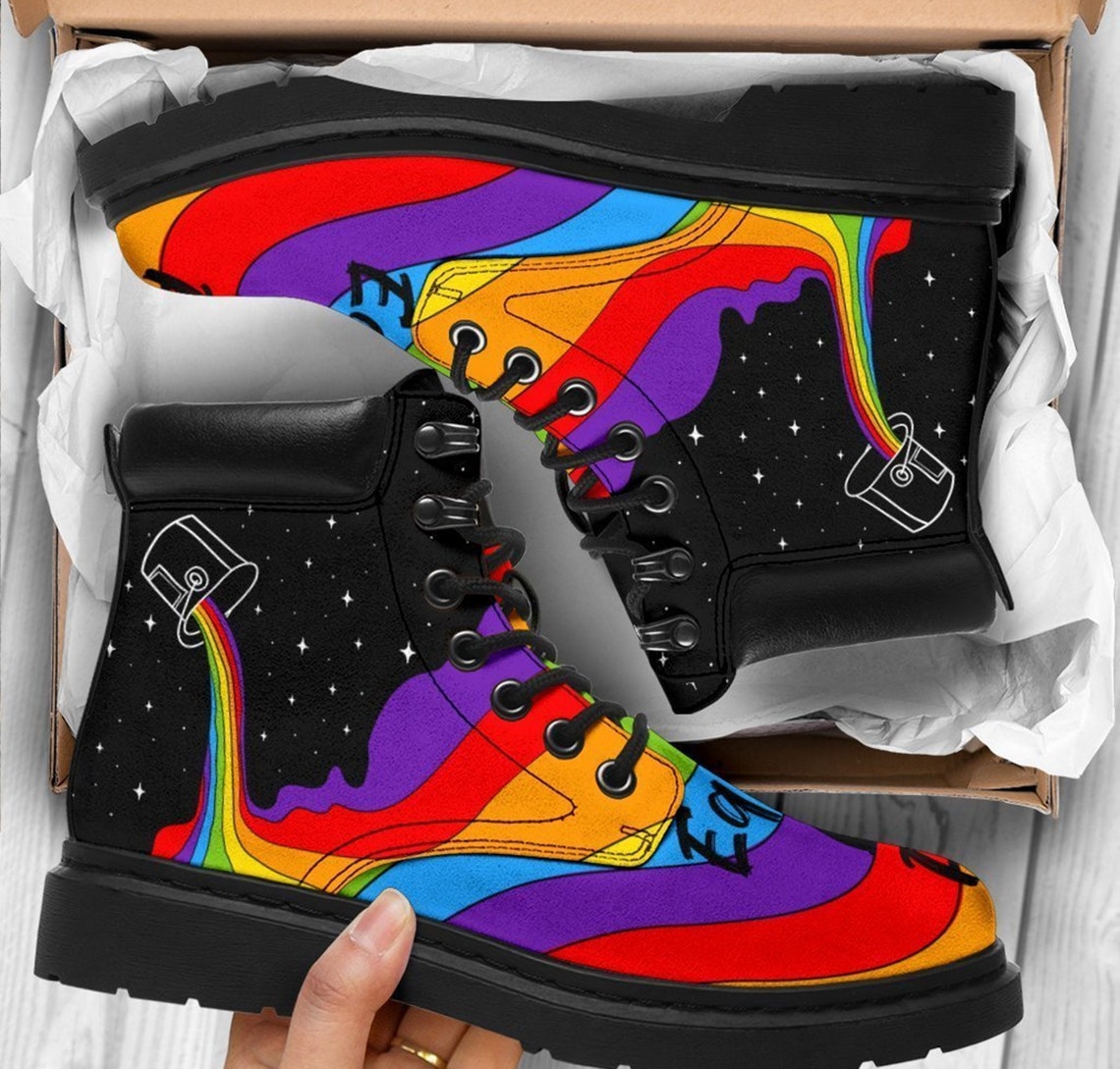 LGBT Pride Boots Equality Love Pride Boots Leather Boots Ankle Etsy