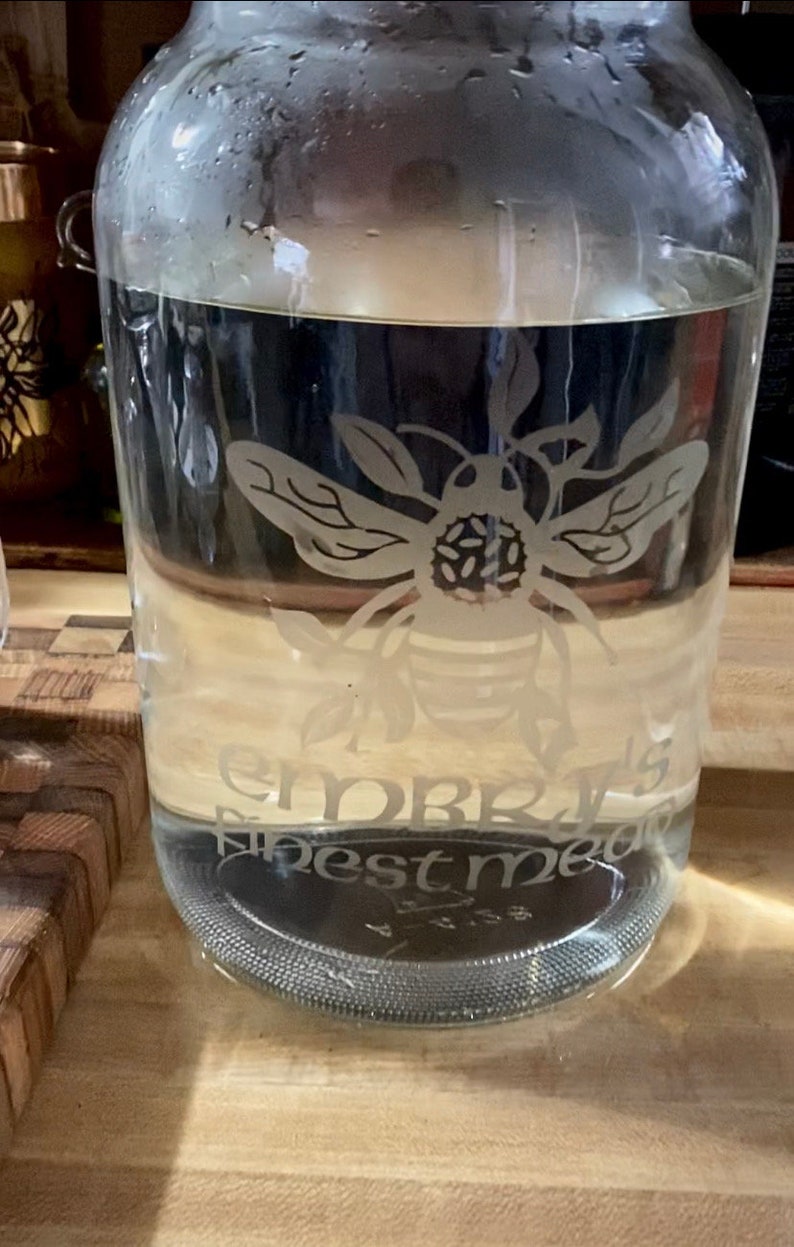 Custom Mead Making Jars Glass Etched One Gallon Fermentation Jars for