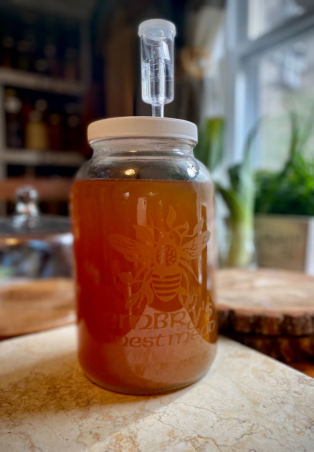 Custom Mead Making Jars Glass Etched One Gallon Fermentation Jars for