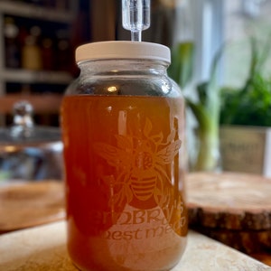 Custom Mead Making Jars- glass etched one gallon Fermentation Jars for making Mead at home