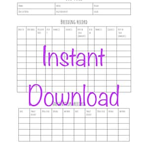 Dog-Male Health & Breeding Record- INSTANT DOWNLOAD
