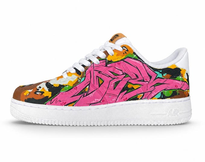 FULL Custom (With your name or tag) NIKE Graffiti X Camo AF1 Sneakers.