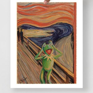 The Scream Kermit the Frog Muppets Fine Art Print Wall Art