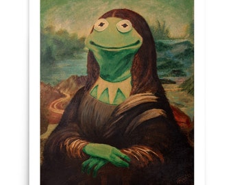 Mona Lisa Kermit the Frog Muppets Fine Art Print