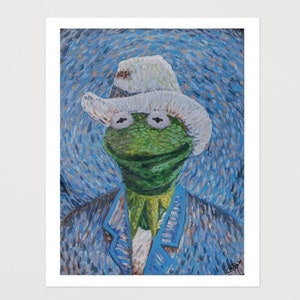 Art Print Kermit the Frog Vincent Van Gogh Muppets