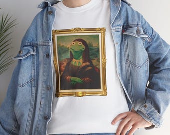 Mona Lisa Kermit the Frog Muppets Unisex Men Women T-Shirt