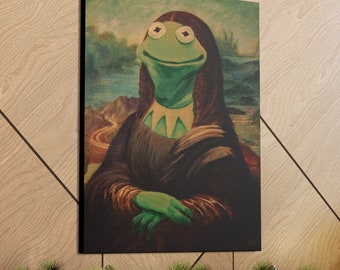 Mona Lisa Frog  Fine Art Canvas Wrap