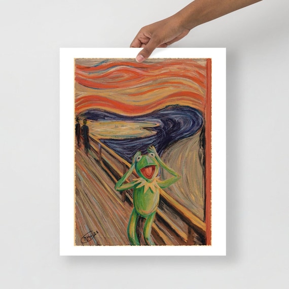 The Scream Kermit the Frog Muppets Fine Art Print Wall Art