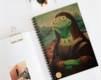 Mona Lisa Kermit the Frog Spiral Bound Notebook for Muppets Lovers