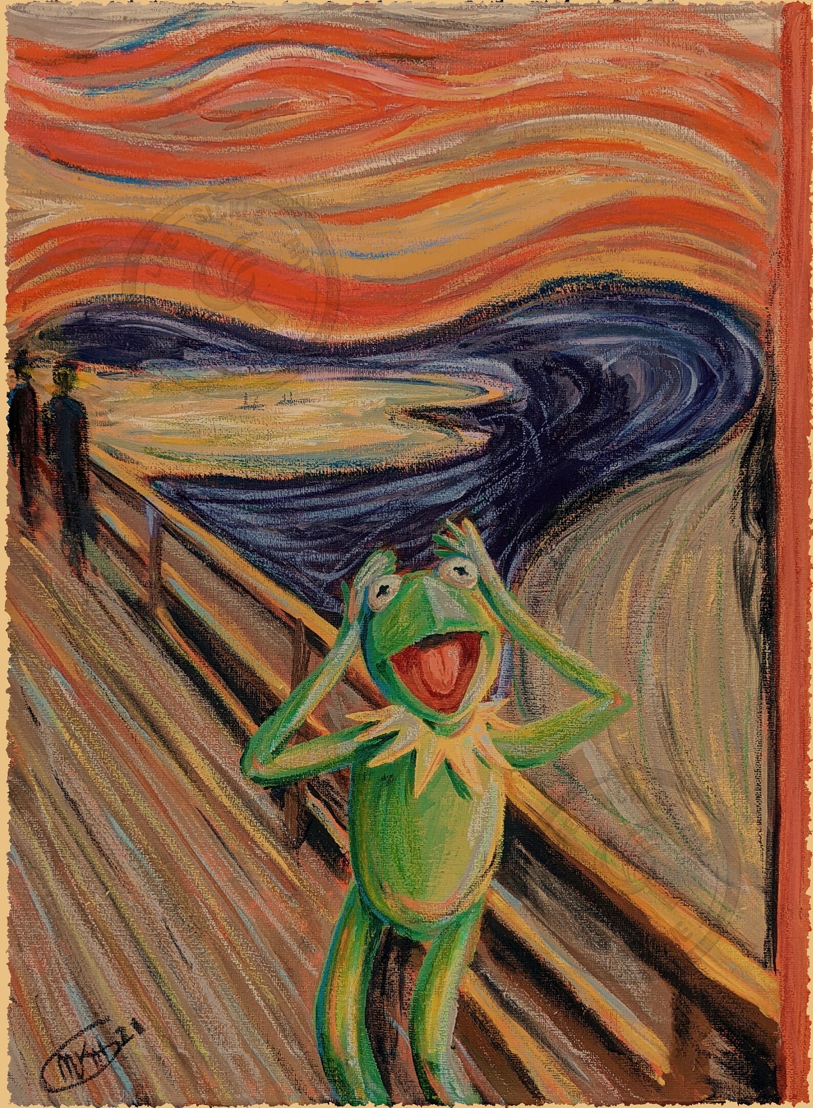 The Scream Kermit the Frog Muppets Fine Art Print Inspired By Etsy