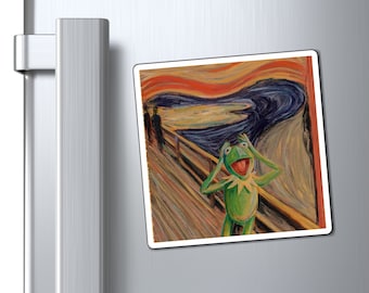 Kermit Magnet The Scream Art Painting Muppets Decal Refrigerator or Car