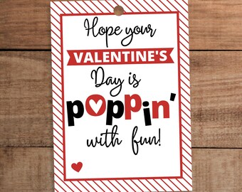 Valentine's Day gift tag printable for Pop it fidget toy Popcorn treat Realtor pop by Lollipop Ring pop candy Pop rocks for kids