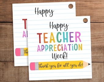 Teacher Appreciation Week Gift Tags: Cookies, Treats, Supplies (Digital Download)