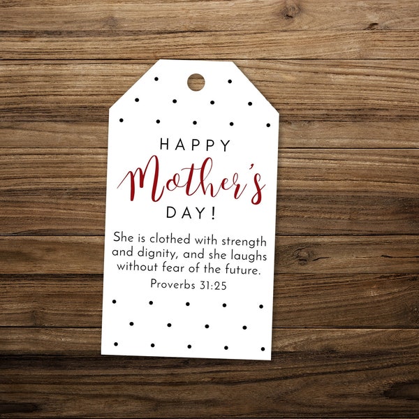 Mothers Day gift tag printable  with Bible verse