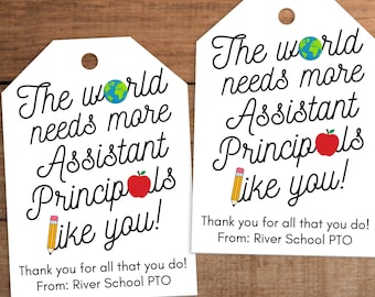Bewerkbaar cadeaulabel assistent-directeur waardering (digitale download)