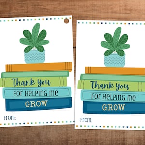 Merci de m'avoir aidé à faire pousser une étiquette cadeau imprimable pour la semaine de reconnaissance des enseignants à fixer sur les plantes succulentes fleurs