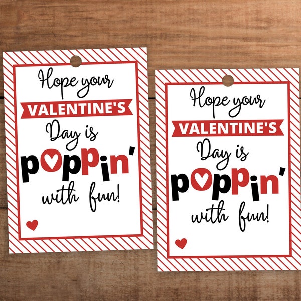 Valentines Day gift tag printable for Pop it fidget toy   Popcorn treat  Realtor pop by   Lollipop  Ring pop  candy Pop rocks for kids