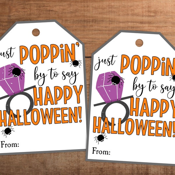 Printable Halloween ring pop candy treat gift tag