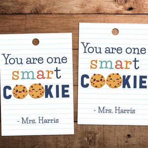 Editable You Are One Smart Cookie Gift Tag Printable - Etsy