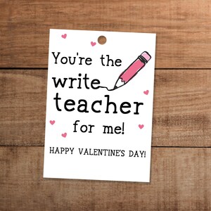 Valentinstag Bleistift Stift Marker Schulbedarf Geschenkanhänger zum Ausdrucken für Lehrer Wertschätzung Du bist der Schreiblehrer für mich