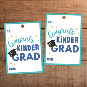 Etichetta regalo stampabile per la laurea della classe dell'asilo Congratulazioni Kinder Grad