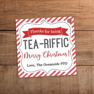 Editable Christmas Tea Gift Tag: Teacher Appreciation (Digital Download)