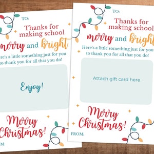 Dank für die Herstellung Schule fröhlich und hell Weihnachtsgeschenk Kartenhalter für Schulpersonal Mitarbeiter Lehrer Para Erzieher Busfahrer Wächter