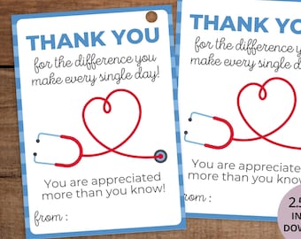 Healthcare Nurse Staff Doctor Appreciation Gift Tag