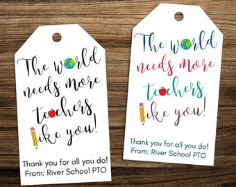 Editable Teachers appreciation week thank you gift tag printable template