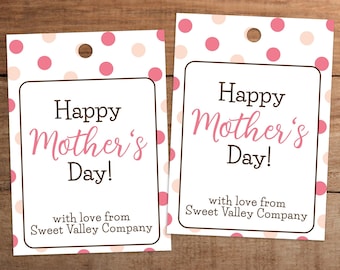 Editable Mothers day gift tag printable