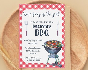 PRINTABLE Backyard BBQ Party Invitation - Etsy