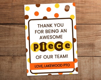 Editable candy thank you gift tag printable for teacher nurse staff employee volunteer appreciation